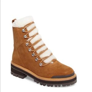 Marc Fisher Shearling Lace Up Boots